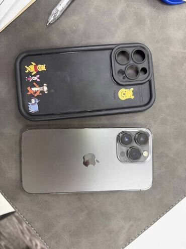 айфон 14 про макс бу цена бишкек: IPhone 13 Pro, Колдонулган, 128 ГБ, Space Gray, Заряддоочу түзүлүш, Куту, Каптама, 76 %
