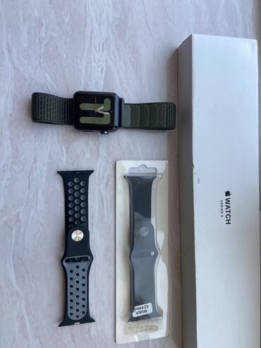 apple watch 6 qiymeti: Apple watch series 3 42 mm satilir. Yaxwi veziyet, tam ishlekdi. Butun