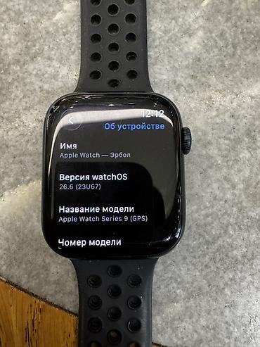 iphone бу: Apple Watch Series 9 (GPS), 45 мм, корпус в темном цвете, спортивный — 2