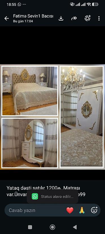 Yataq dəsti satılır 1200₼. Matrası var.Ünvan Buzovna. 8181. Fatimə99