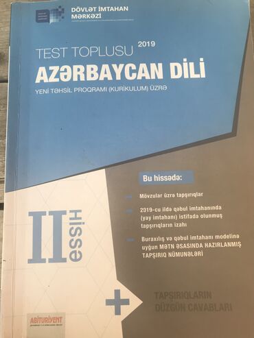 Kitablar, jurnallar, CD, DVD: Azerbaycan dili,test toplusu,2-ci hisse Içerisi temizdir,karandas ve