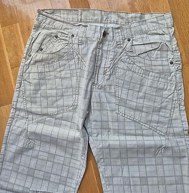 diskver duks: Muške pantalone × 2 para sa karo šarom – svetlosiva i svetlo bež — 4