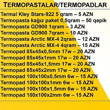Комплектующие для ПК: Termopastalar və Termopadlar ⭐Termal Kley Stars-922 5 qram – 5 AZN — 2