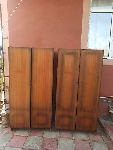 alt stolu: İki bölməli taxta qarderob dolabı - Material: ağac üzlü MDF/şpon — 1