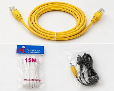 Şəbəkə və bağlantı kabelləri dəsti - Sarı Ethernet kabeli: RJ45