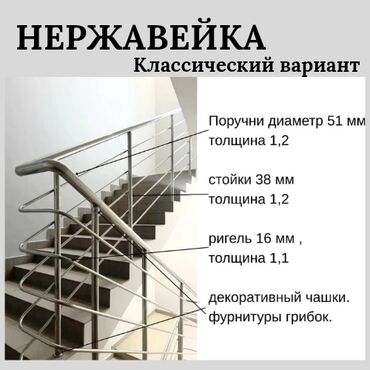 Лестницы и комплектующие: Перила, Материал: Металл, Для лестницы, Новый