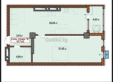 квартира борсан: 1 комната, 58 м², Рабочий Городок Элитка, 13 этаж, ПСО (под самоотделку) — 3