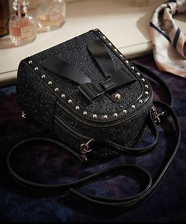 baletanke devojcice: Elegantna mini torbica preko ramena – crna sa sjajnim šljokicama i — 1
