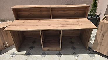 Ofis mebeli: Mebel dəsti – resepsiyon/iş masası və dolab-modullar - Material: ağac — 1