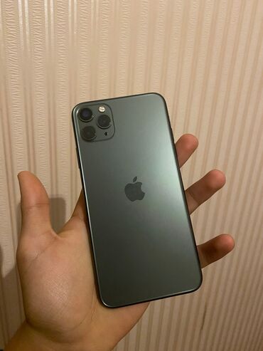 apple 11 pro ikinci el: IPhone 11 Pro Max, 256 GB, Matte Midnight Green, Barmaq izi, Face ID