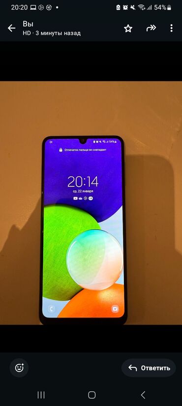 телефон айыфон: Samsung Galaxy A22, Б/у, 128 ГБ, цвет - Голубой, 2 SIM