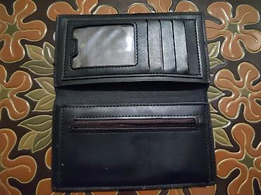 Portmone, pulqabıları: Qara rəngli uzun pul kisəsi - Material: hamar səthli süni/deri tipli — 2
