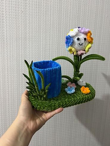 nar 1 saat: Əl işi dekorativ qələmqabı və stol üstü təşkilatçı - Material: yumşaq — 2