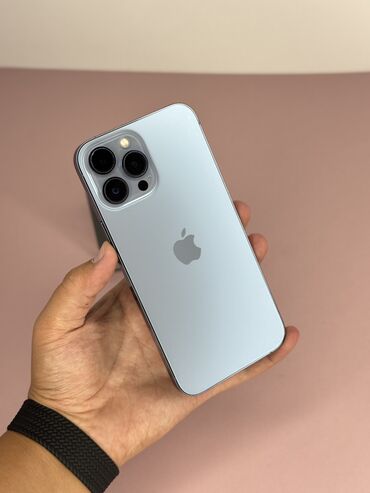 iphone x запчасти: IPhone 13 Pro Max, Колдонулган, 128 ГБ, Көгүлтүр, Заряддоочу түзүлүш, Коргоочу айнек, Каптама, 87 %