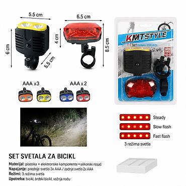 KMT Set svetla za bicikl 2001373 Komplet prednjeg i zadnjeg svetla za