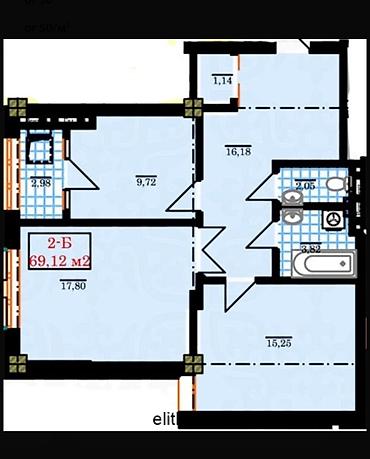 Продажа квартир: 2 комнаты, 69 м², Элитка, 9 этаж, Готовая ПСО (под самоотделку) — 2