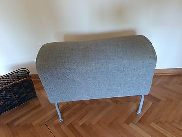 Stolice: Tabure/klupa za sedenje – siva tkanina, metalne nogice - — 1