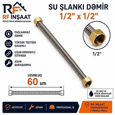 Su şlanqı – Dəmir, 1/2" x 1/2" (1.80 azn) - Material: paslanmaz dəmir