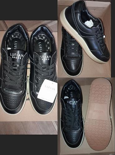 krasofkalar kisi üçün: Lufian Shoes kişilər üçün idman üslublu krossovkalar - Rəng: qara — 4