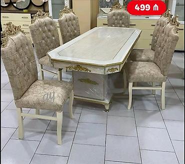 oturacaq: Qonaq otağı üçün, Yeni, Açılmayan, Dördbucaq masa, 6 stul — 1