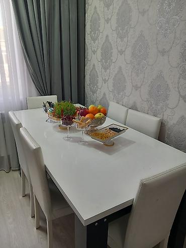 ev üçün stul: Qonaq otağı üçün, İşlənmiş, Açılmayan, Dördbucaq masa, 6 stul — 3