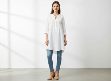 lniany t shirty hm: H&M, Tunika damska, rozmiar S