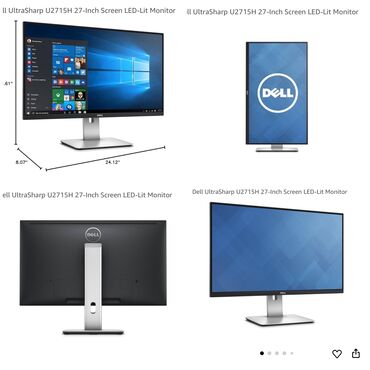 manitor prado: Dell UltraSharp U2715H, 27 düymə Quad HD 2560 x 1440, 60HZ monitor