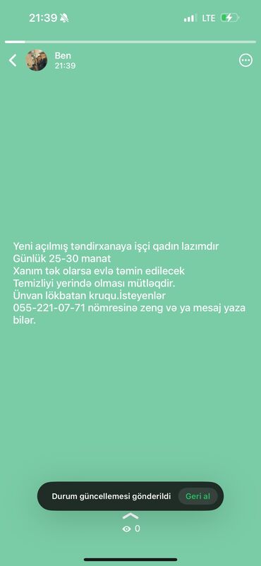 dönerci iş ilanları: Aşpaz tələb olunur, Qutabçı, 30-45 yaş, 1-2 illik təcrübə
