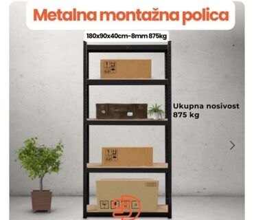 police za terasu: Metalna Montažna Polica 180x90x40cm-8mm 875kg kombinuje čvrst metalni