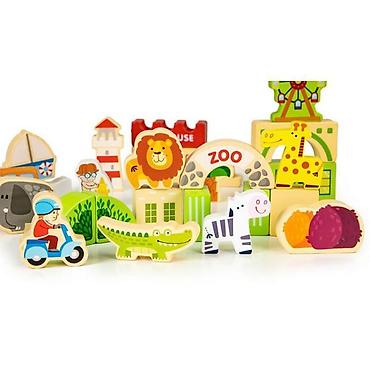 roccobarocco torbe: DRVENE EDUKATIVNE KOCKE CITY ZOO – 120 komada Brend: ECO TOYS Šifra — 3