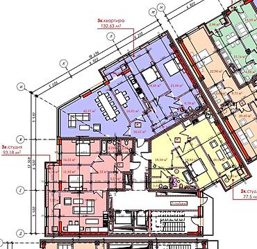 local: 3 комнаты, 93 м², Южная Магистраль Элитка, 6 этаж, ПСО (под самоотделку) — 3
