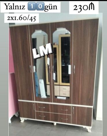 Dolablar: Yeni, Açılan, 4 qapılı Düz dolab, Dolab-asılqan, Azərbaycan — 15