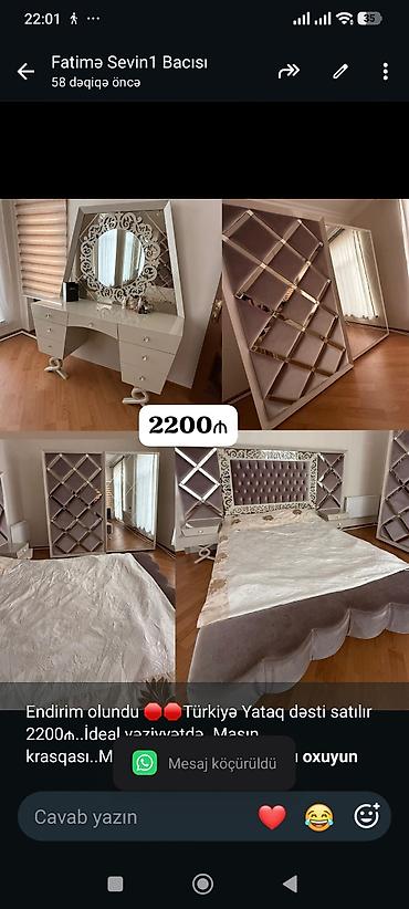 Endirim olundu 🛑🛑Türkiyə Yataq dəsti satılır 2200₼. İdeal lalafo.az -da Endirim olundu 🛑🛑Türkiyə Yataq dəsti satılır 2200₼. İdeal
