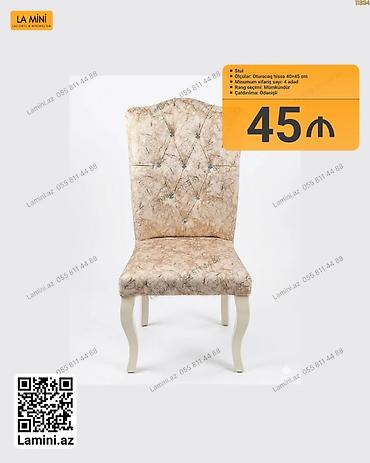 tabletka stullar: Stul – La Mini - Oturacaq hissə: 40×45 sm - Minimum sifariş sayı: 4 — 1