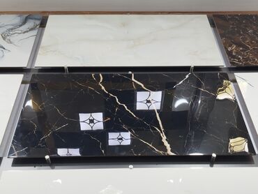 iran kafeli: Qara mərmər effektli böyük format keramika plitəsi - Rəng və dizayn