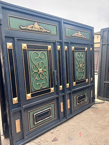heyet qapıları: Metall darvaza – dekorativ dəmir qapı - Material: qalın profilli — 1