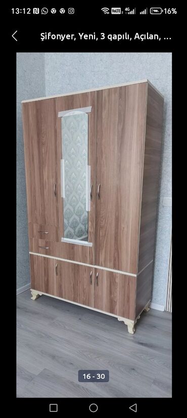 Dolablar: Yeni, 3 qapılı Düz dolab, Dolab-asılqan -da lalafo.az — 13 Dolablar: Yeni, 3 qapılı Düz dolab, Dolab-asılqan — 13