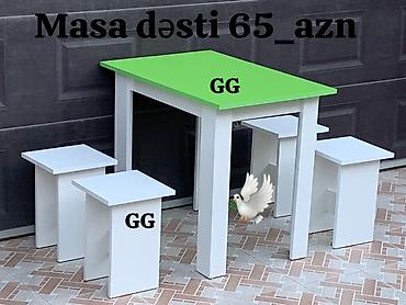 Mətbəx üçün, Yeni, Açılmayan, Kvadrat masa, 4 stul