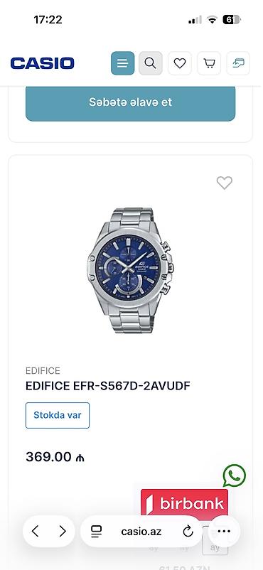 Casio Edifice kişi qol saatı - Model: Casio Edifice (xüsusi seriya