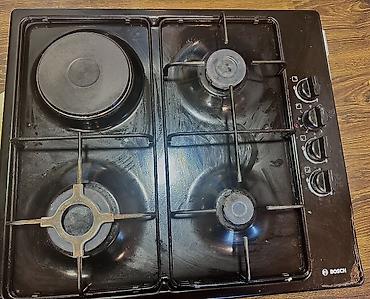 balaca pec: Bosch qaz plitəsi – 60 sm, 4 ocaq - 4 gözlü qaz paneli: 1 böyük, 2 — 1