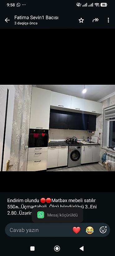 Endirim olundu 🛑🛑Mətbəx mebeli satılır 550₼. Üçmərtəbəli. Ölçü