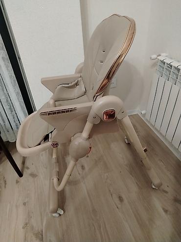 uşaq mətbəx: Uşaq yemək stulu – çoxfunksiyalı, qatlanan model - Rəng: bej/qızılı — 2