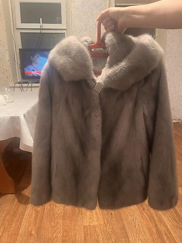 Шуба из натурального меха норки, цвет голубой(пепельный). Классический at lalafo.kg Шуба из натурального меха норки, цвет голубой(пепельный). Классический