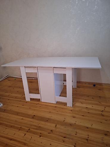 açılıb bağlanan çarpayılar: Açılan-bağlanan transformasiya olunan masa - Rəng: ağ - Material — 4