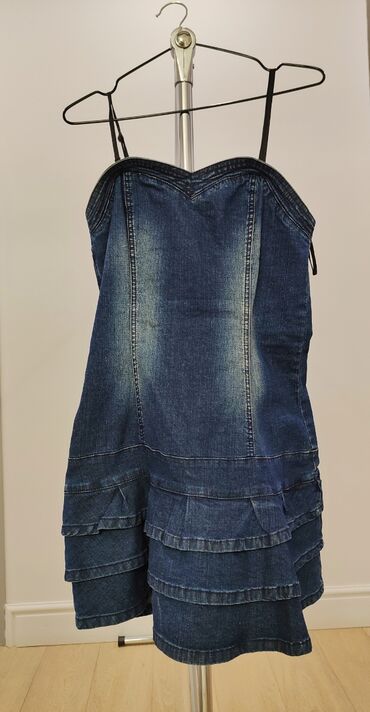 джинсовая платья: Повседневное платье, Лето, Короткая модель, Джинс, M (EU 38)
