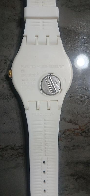 cenevre saat: Swatch saat – şəffaf skeleton üzü və ağ silikon qayış - Brend: Swatch — 4