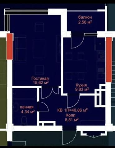 южные: Строится, 1 комната, 41 м² — 5