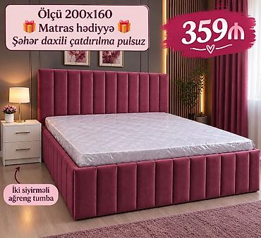 Məhsul: Yumşaq başlıqlı çarpayı dəsti - Ölçü: 200x160 sm - Rəng