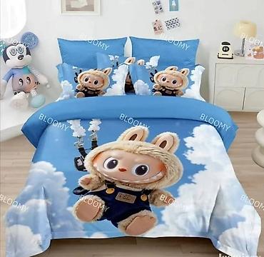 Posteljina: Dečija posteljina sa printom crtanih junaka. Set od 3 dela. Više — 25