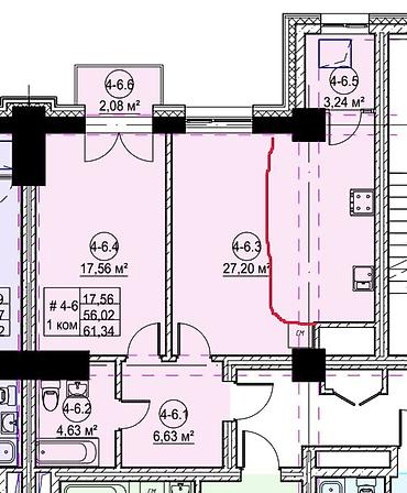 Новостройки от застройщика: Строится, Элитка, 2 комнаты, 61 м² — 9